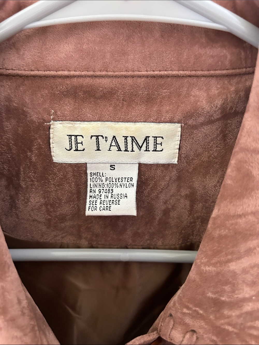 Women's Brown faux Suede Button-Up Jacket image 3